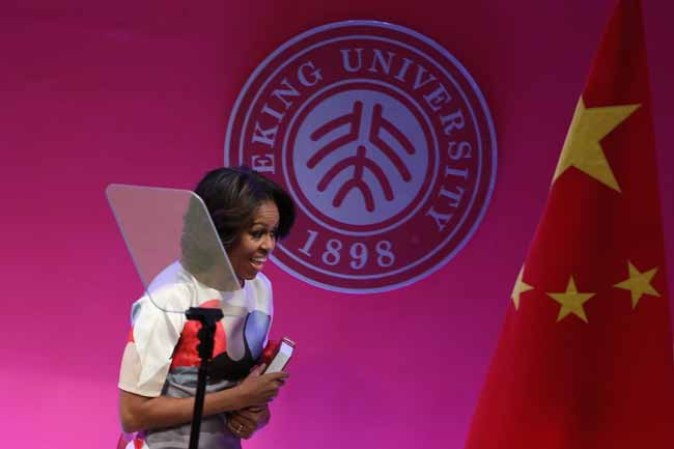 Michelle Obama destila simpatía y elegancia en China.