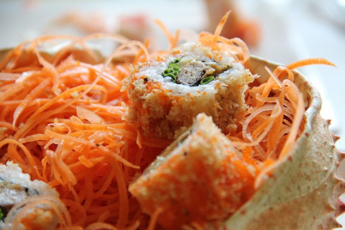 Sushi con centollo.