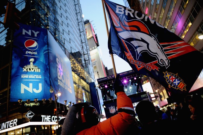 Varias cuadras de la avenida Broadway fueron cerradas para convertirlas en “Super Bowl Boulevard”, con motivo de la semana del Super Bowl XLVIII.