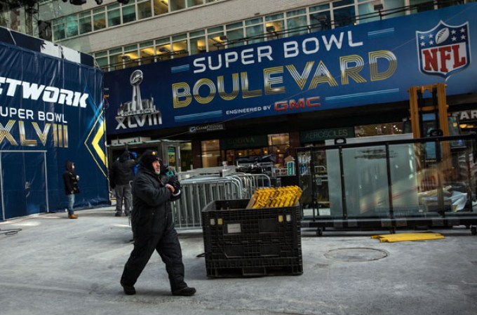 Varias cuadras de la avenida Broadway fueron cerradas para convertirlas en “Super Bowl Boulevard”, con motivo de la semana del Super Bowl XLVIII.
