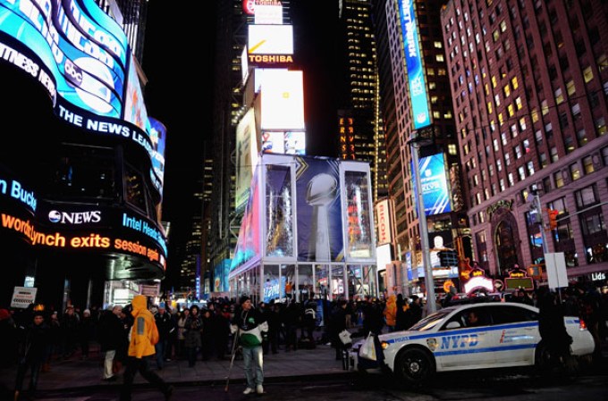 Varias cuadras de la avenida Broadway fueron cerradas para convertirlas en “Super Bowl Boulevard”, con motivo de la semana del Super Bowl XLVIII.
