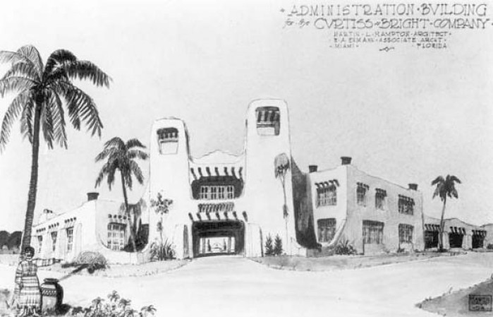 Imagen de 1924 de este edificio de oficinas para la Curtiss Bright Company.