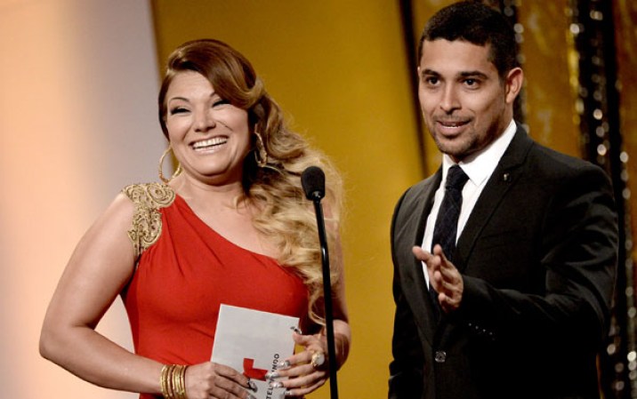 Diana Reyes y Wilmer Valderama en los Billboard Mexicanos 2013.