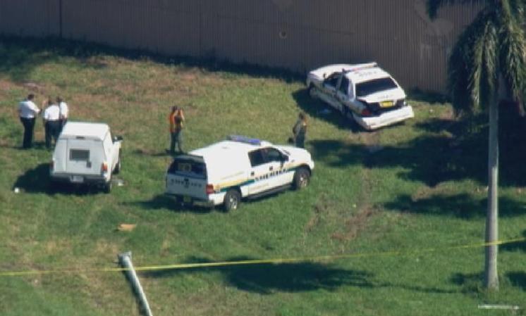 Imágenes tomadas desde el helicóptero de Telemundo 51 del lugar donde un policía de Broward ha resultado herido en un tiroteo.