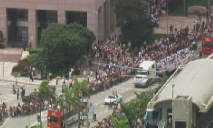 Magistral desfile de la victoria de los campeones Miami Heat.