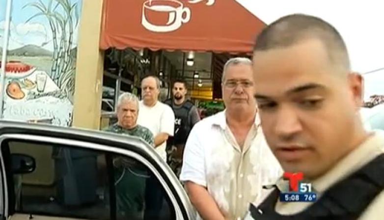 Jesus Abreu, Juan Martínez y Rosendo Padrón cuando son arrestados