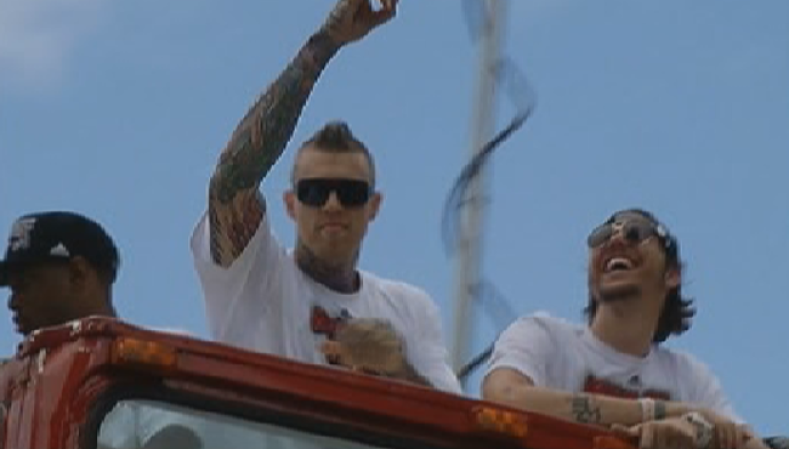 Magistral desfile de la victoria de los campeones Miami Heat