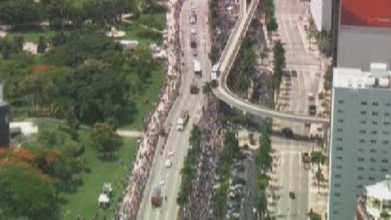 Magistral desfile de la victoria de los campeones Miami Heat