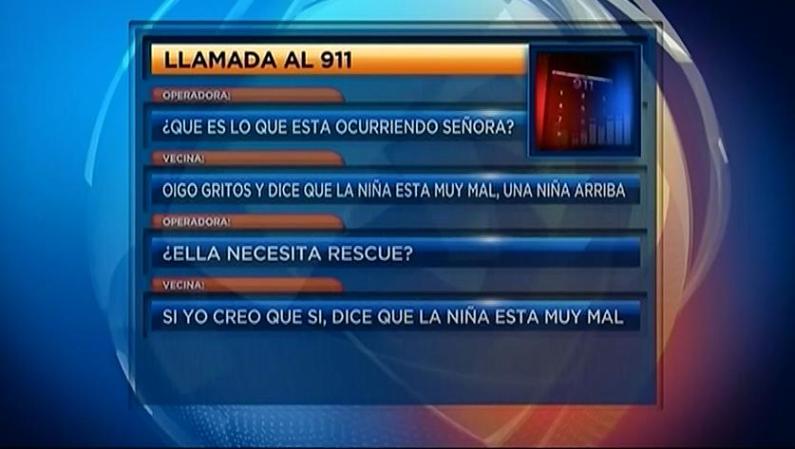 Llamada del 9-11 de una vecina, donde describe que algo malo está ocurriendo.