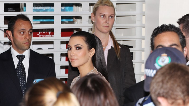 Kim Kardashian a su llegada a la tienda David Jones en Sydney.