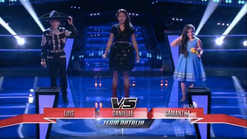 La primera batalla de la noche, del #TeamNatalia: Luis García, Danielle Rubio y Samantha Tiscareno cantarón "Basta ya" de Olga Tañón.