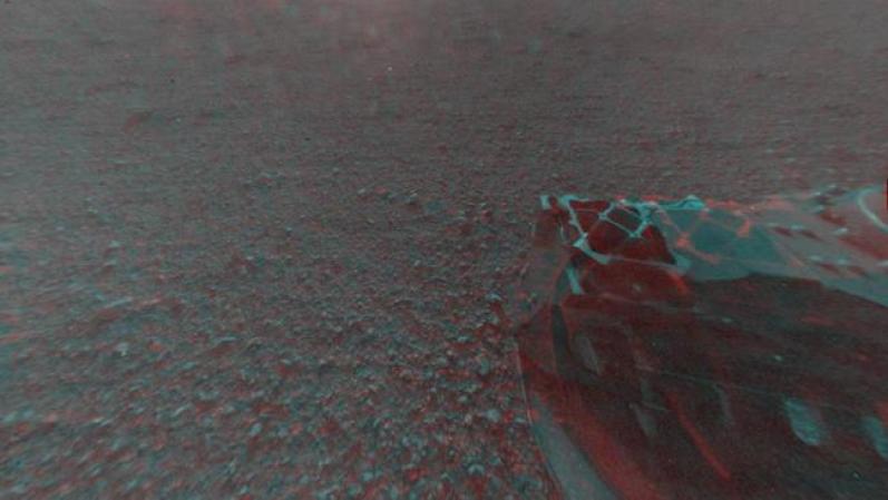 Una imagen en tercera dimensión muestra la superficie del Planeta Rojo.