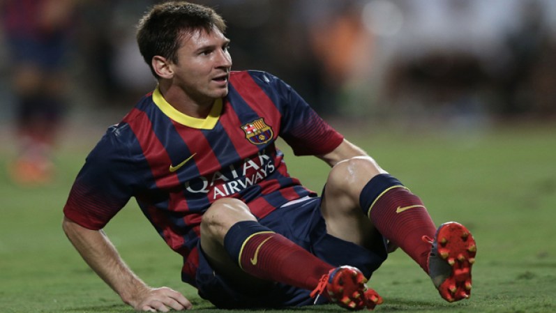 Lionel Messi siempre dedica un momento a Dios para agradecerle sus indudables talentos con el balón.