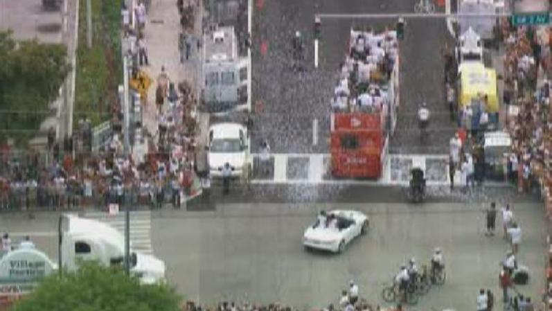 Magistral desfile de la victoria de los campeones Miami Heat.