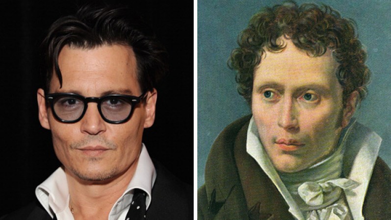 Johnny Depp y el filósofo alemán Arthur Schopenhauer
