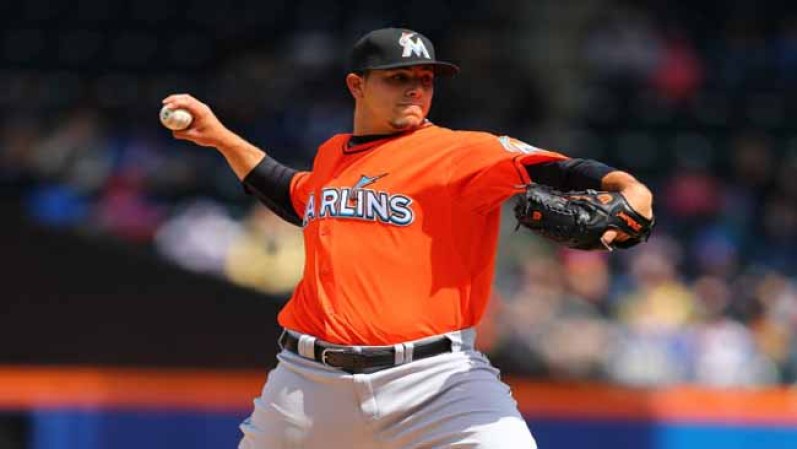Jose Fernandez #16 de los Marlins de Miami