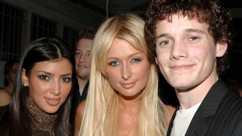 Kim, Paris y un joven actor de Hollywood, Anton Yelchin.