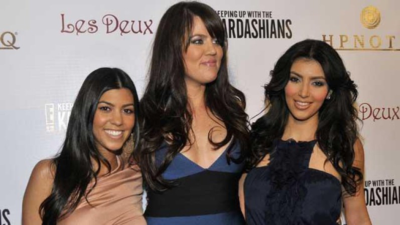 Las hermanas Kourtney Kardashian, Khloe Kardashian y Kim Kardashian.
