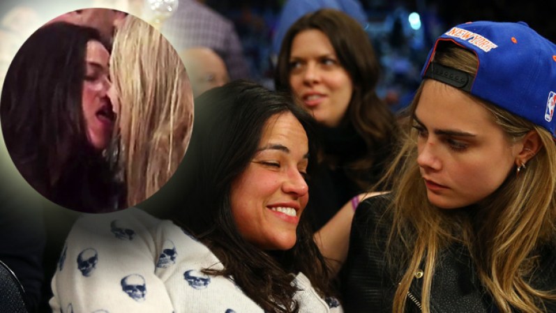 La actriz dominicana, Michelle Rodríguez, deja atrás los resquemores del qué dirán y le planta beso a una "amiga".