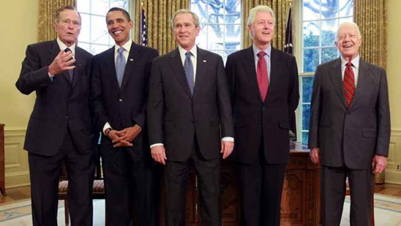 Así como también el presidente Barack Obama y cuatro ex presidentes: George W. Bush, Bill Clinton, George H.W Bush y Jimmy Carter.