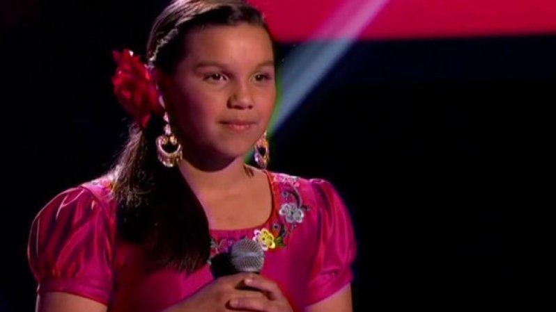 De Los Ángeles, llegó Kimberly de 10 años de origen mexicano y guatemalteco quien interpretó "Malagueña Salerosa" enfundada en un tradicional y colorido vestido. Solo Prince Royce giró su silla ¡y la sumó a su team repleto de talentos!