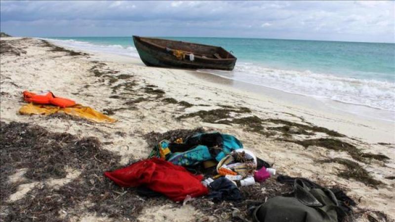Esta fue la balsa que fue usada por 16 ciudadanos cubanos para llegar a México.