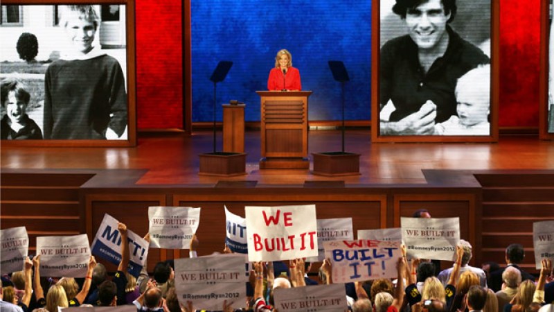 Ann Romney, esposa del candidato republicano a la presidencia, Mitt Romney durante su intervención.
