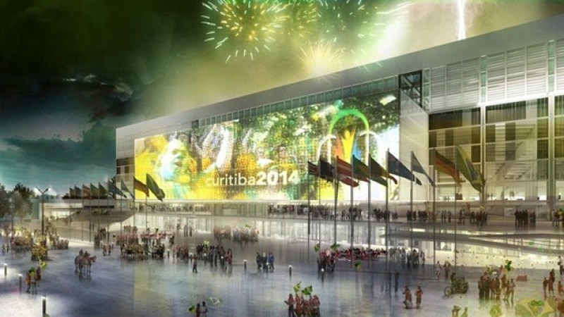 Así se espera quede el estadio de Curitiba para la Copa Mundo de Brasil.