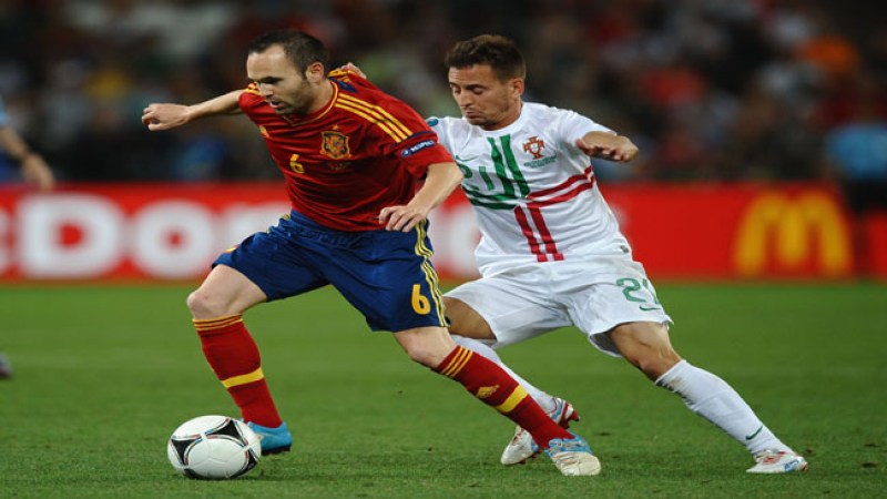 Andrés Iniesta, volante español del Barcelona.