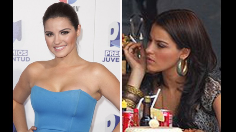 Maite Perroni, un cigarrillito con la comida.