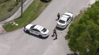 Miami-Dade Police respond to a shooting in Richmond Heights that left a teen injured on April 29, 2020.