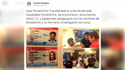 Ronaldinho Gaúcho y su hermano Roberto bajo custodia