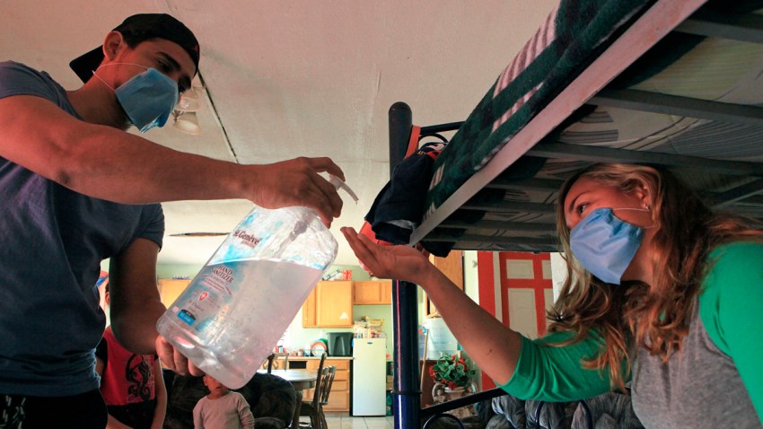 Medidas sanitarias en albergue de migrantes