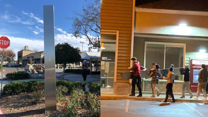 The mysterious monolith showed up in Mira Mesa this week; on Tuesday night, it vanished.