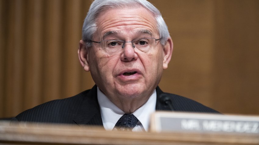 Senator Bob Menendez, a Democrat from New Jersey,  speaks during a Senate Banking, Housing and Urban Affairs Committee hearing in Washington, D.C., US, on Tuesday, May 10, 2022. Yellen highlighted continuing dangers to the global economy from Russia’s invasion of Ukraine and the pandemic, in prepared remarks to lawmakers on an annual financial-risk report.