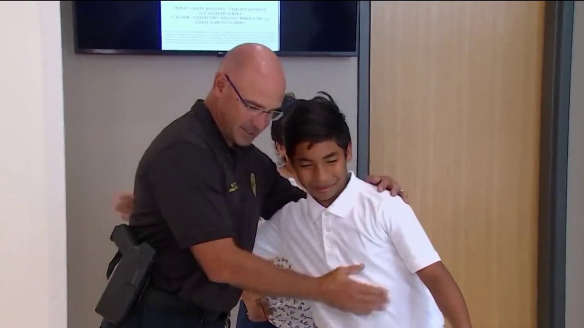 Boy receives gift from Coral Gables police