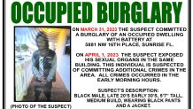 Flyer for a violent burglary in Sunrise.