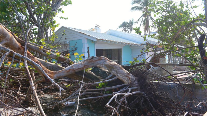 NAPLES, FL – DECEMBER 22: The collapsed exterior of a home due to the devastation of Hurricane Ian on December 22,2022 in Naples, Florida. Hurricane Ian was the third-costliest weather disaster on record, and the deadliest hurricane to strike the state of Florida since 1935 causing widespread damage across western Cuba and the southeast United States. (Photo Peter Dazeley/Getty Images)