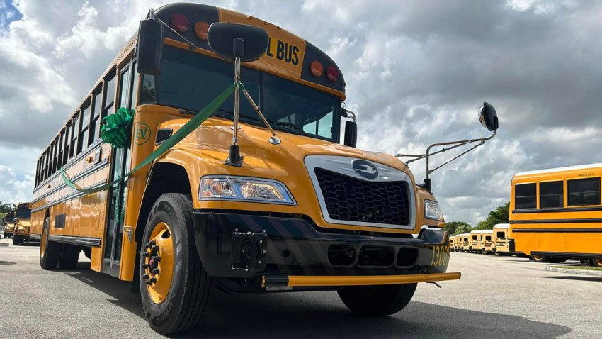 Miami-Dade County Public Schools is cutting out carbon emissions as they move full speed ahead with a new fleet of electric school buses this school year.