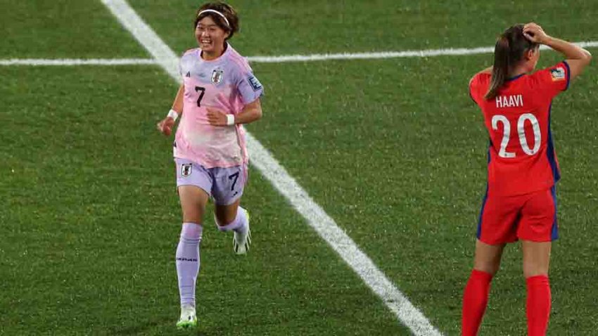 WELLINGTON, NEW ZEALAND – AUGUST 05: Hinata Miyazawa of Japan celebrates after her team’s first goal scored an own goal by Ingrid Syrstad Engen of Norway (not pictured) during the FIFA Women’s World Cup Australia & New Zealand 2023 Round of 16 match between Japan and Norway at Wellington Regional Stadium on August 05, 2023 in Wellington /  Te Whanganui-a-Tar, New Zealand. (Photo by Katelyn Mulcahy – FIFA/FIFA via Getty Images)