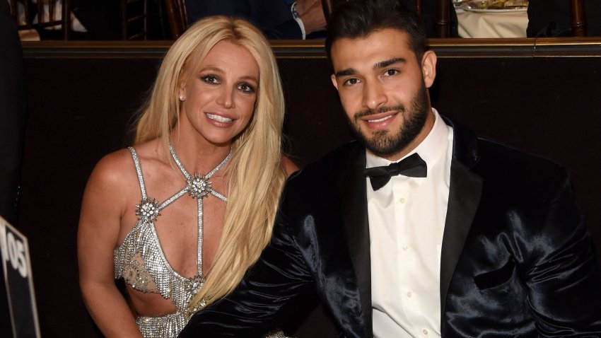 BEVERLY HILLS, CA – APRIL 12:  Honoree Britney Spears (L) and Sam Asghari attend the 29th Annual GLAAD Media Awards at The Beverly Hilton Hotel on April 12, 2018 in Beverly Hills, California.  (Photo by J. Merritt/Getty Images for GLAAD)