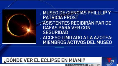 ¿Dónde ver el eclipse en Miami y el sur de Florida?