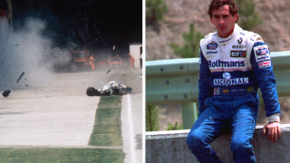 Ayrton Senna en una de sus última fotos, en Italia. A la izquierda, el momento del trágico accidente en Imola, Italia, el 1 de mayo de 1994.