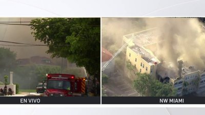 Voraz incendio en edificio de Miami deja varios heridos