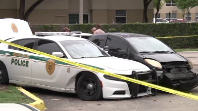 Man crashes into police car during NW Miami-Dade pursuit