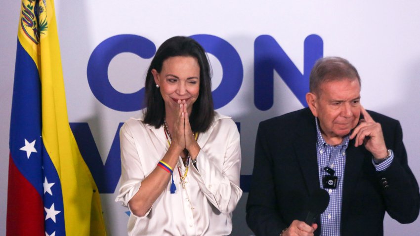 Los líderes de la oposición mayoritaria de Venezuela, Edmundo González Urrutia y María Corina Machado en una foto de archivo. EFE/ Manuel Díaz