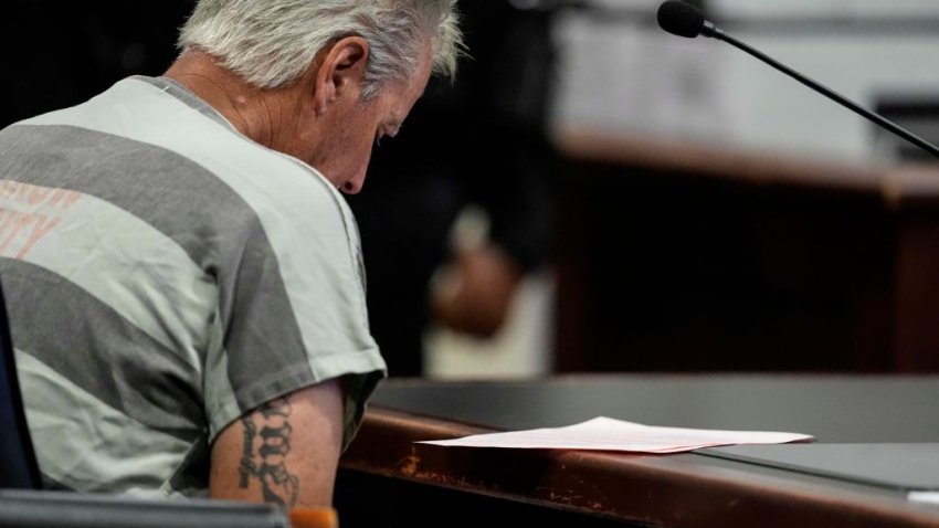 WINDER, GEORGIA – SEPTEMBER 6: Colin Gray, 54, the father of Apalachee High School shooting suspect Colt Gray, 14, sits in the Barrow County courthouse for his first appearance, on September 6, 2024, in Winder, Georgia. Colin Gray is being charged with involuntary manslaughter, second-degree murder and cruelty to children after his son opened fire and killed 4 at the high school on Wednesday. (Photo by Brynn Anderson-Pool/Getty Images)