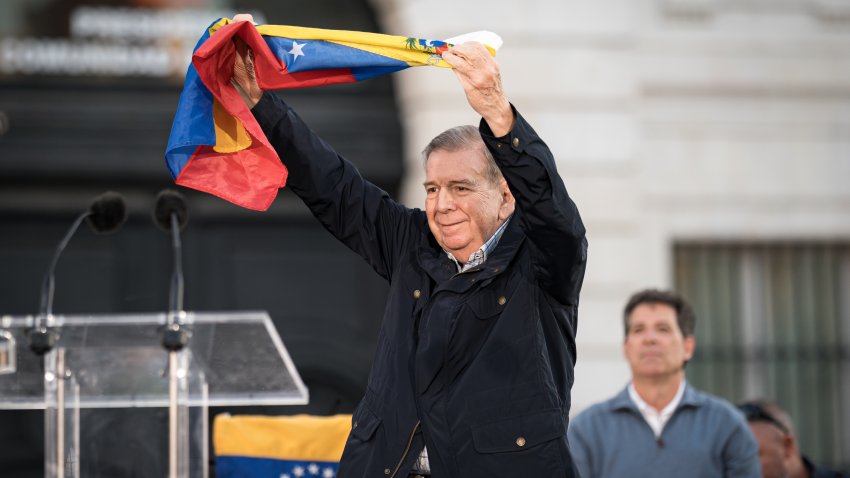 MADRID, SPAIN – SEPTEMBER 28: Venezuelan opposition leader, Edmundo Gonzalez, during a rally for the freedom of Venezuela, at Puerta del Sol, on September 28, 2024, in Madrid, Spain. Hundreds of Venezuelans have gathered once again at Puerta del Sol and in other places around the world to demand freedom for Venezuela and in rejection of the electoral fraud. (Photo By Diego Radames/Europa Press via Getty Images)