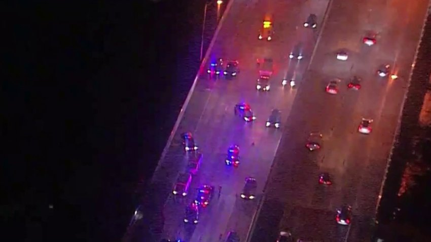 A woman was found shot on Tuesday morning in Miami Beach, prompting a police response and lane closures on Interstate 95.