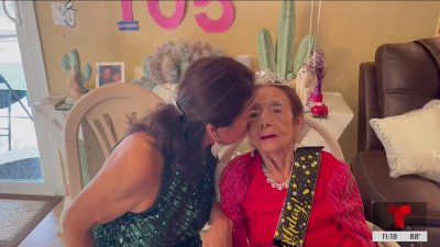 En Henderson celebran a una abuelita salvadoreña que cumple 105 años